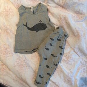 Rylee + Cru Gray Whale Kids Matching Set